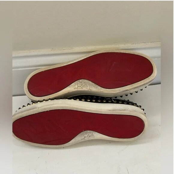 Christian Louboutin Authentic Studded Loafers Black Leather shoes sz 38.5 US 8.5 - Picture 9 of 14